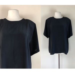 vintage matte silk tee blouse 90s minimalist black top normcore grunge boho y2k